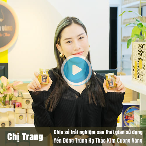 Chị Trang Gymmer chia sẽ trải nghiệm sử dụng yến đông trùng hạ thảo kim cương vàng