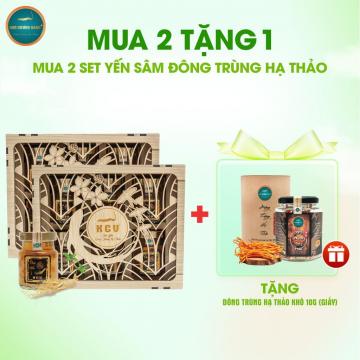 [Mua 2 Tặng 1] Set 2 Yến Sâm Đông Trùng Hạ Thảo Tặng 1 ĐTHT Khô 10g