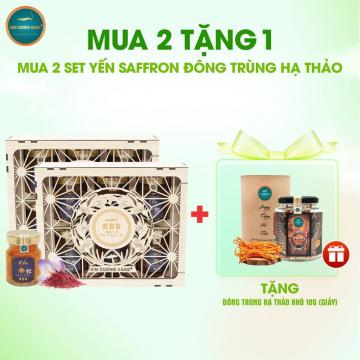 [Mua 2 Tặng 1] Set 2 Yến Saffron Đông Trùng Hạ Thảo Tặng 1 ĐTHT Khô 10g