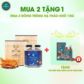 [MUA 2 TẶNG 1]Set 2 Đông Trùng Hạ Thảo Khô 15g tặng 1 Hộp Đông Trùng Linh Chi Nhung Hươu